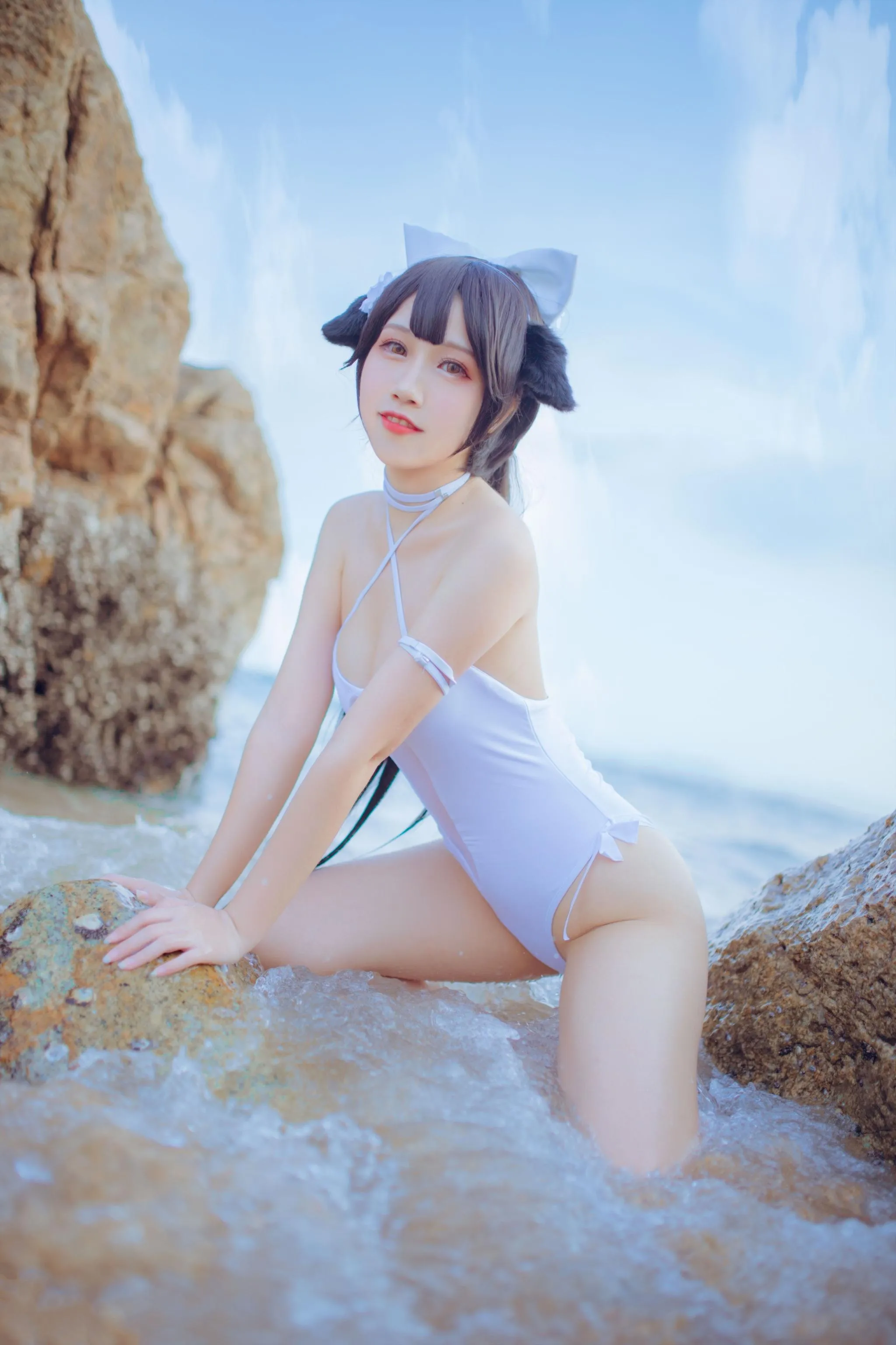 抖娘-利世 – NO.18 獒犬海边泳装 [41P]插图8